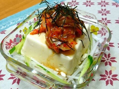 簡単おつまみ・サラダにも！中華風キムチ冷奴